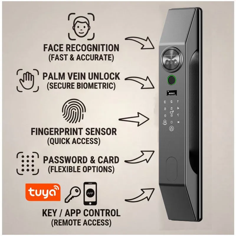 Multilingual Facial Recognitio - Smart Home Door Lock ulasan dan harga