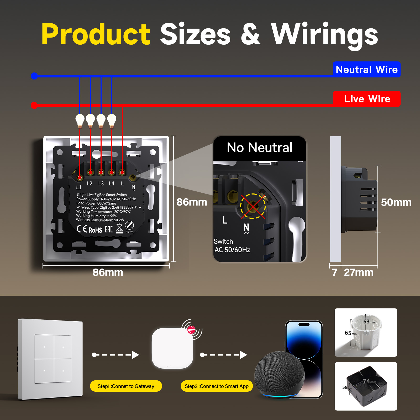 BSEED ZigBee Click Switches Gl - Smart Home Yellow ulasan dan harga