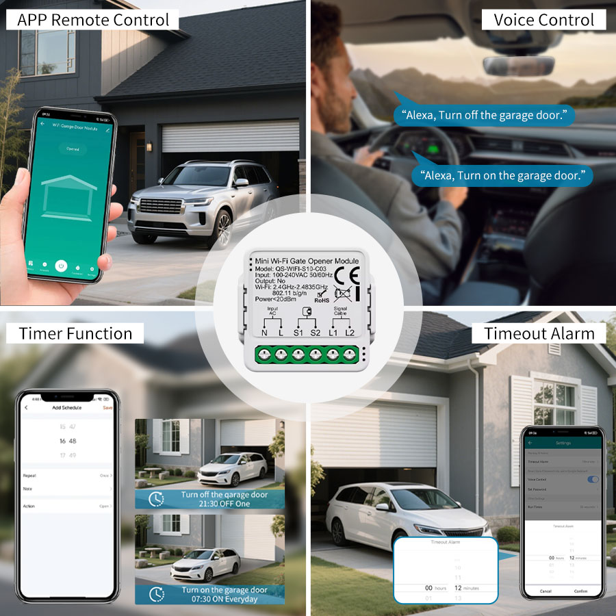 Tuya Smart WiFi or Zigbee Gara - Wireless Door Sensor ulasan dan harga