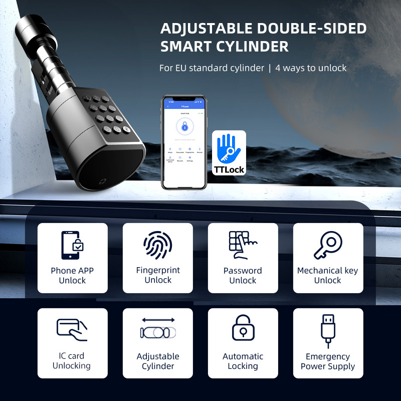 Smart Euro Cylindrical Door Lo - Smart Home Door Lock ulasan dan harga